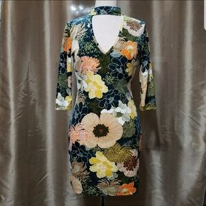 Velvet Floral Choker Dress